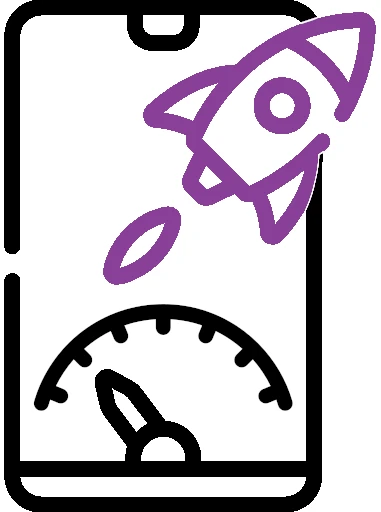 Icono personalizado de WPO dangovil, representa la optimización web en móvil